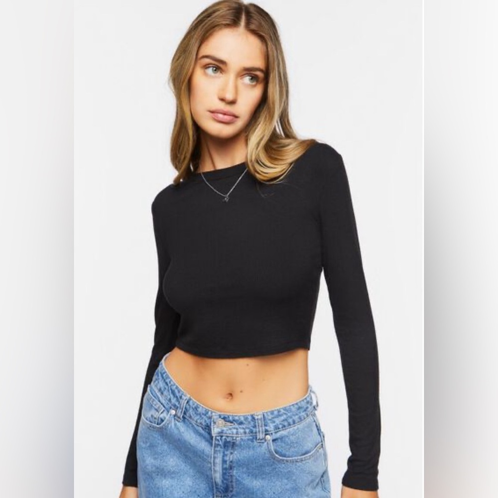 H&M Long Sleeve Crop Top, Open Back